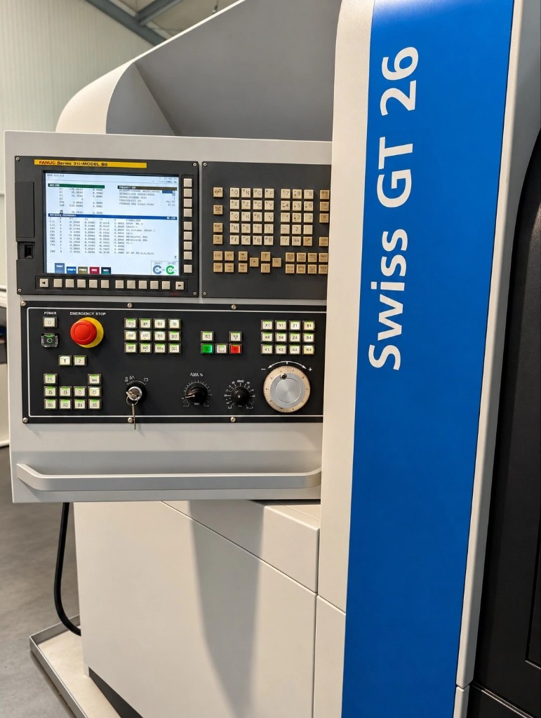 Tornos Swiss GT 26 mit Fanuc-Steuerung bei der ID Metall GmbH.